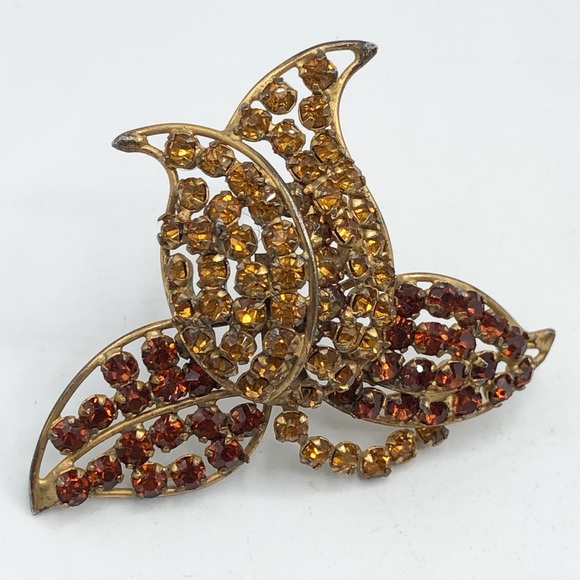 Vintage ADELE SIMPSON Rhinestone Flower Pin Brooch - Picture 2 of 6
